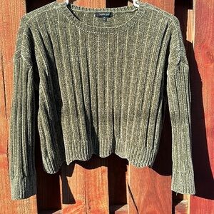 Takara Girls Chenille Ribbed Knit Sweater Olive Green Size Medium M